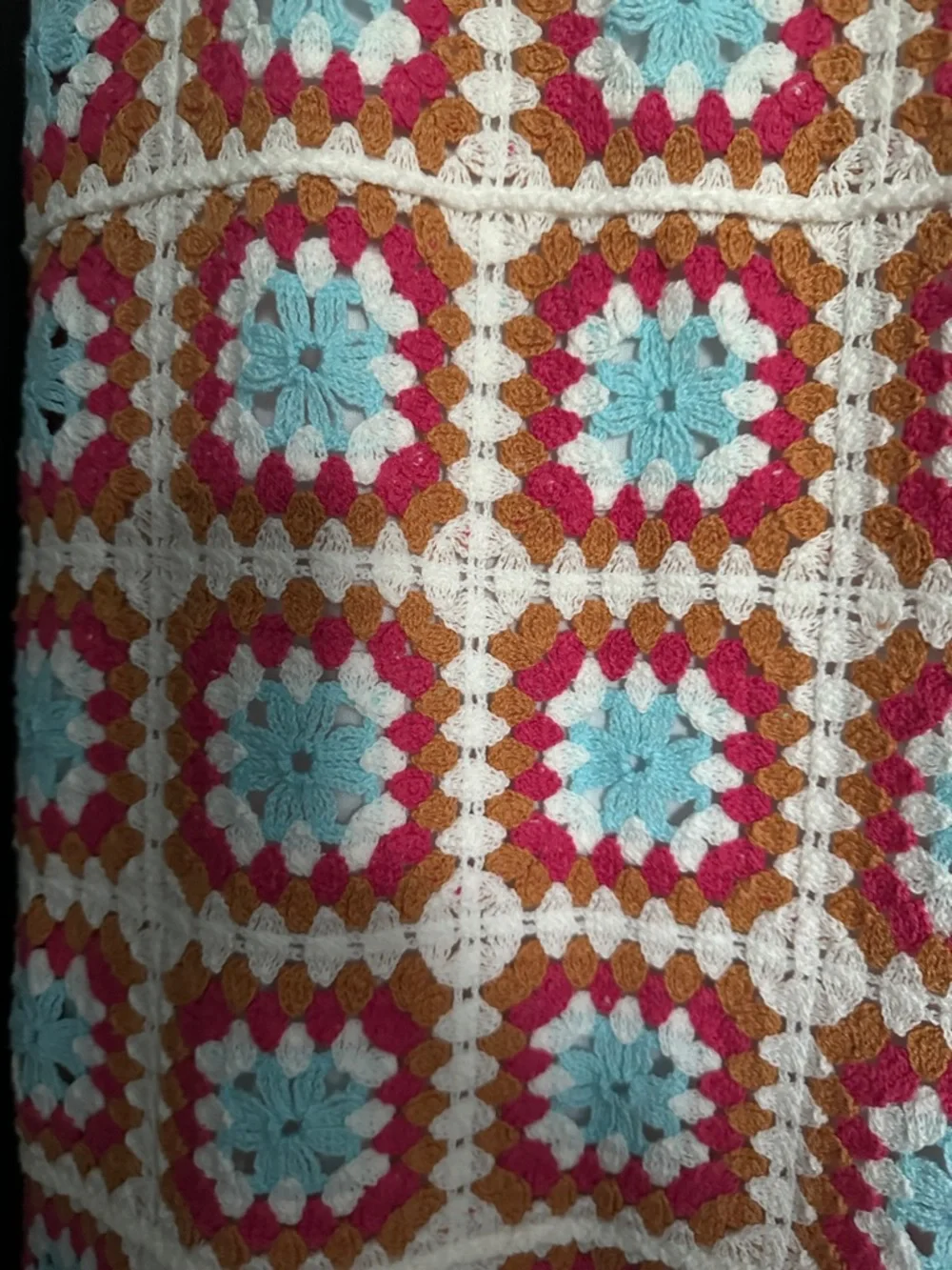 Crochet Willow & Wind Multicolor Slip Dress Size M 70s Style Festival - Picture 2 of 9